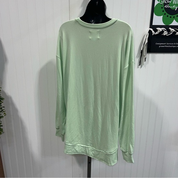 Lime Green Relaxed Fit Long Sleeve Sweatshirt large - Picture 3 of 7